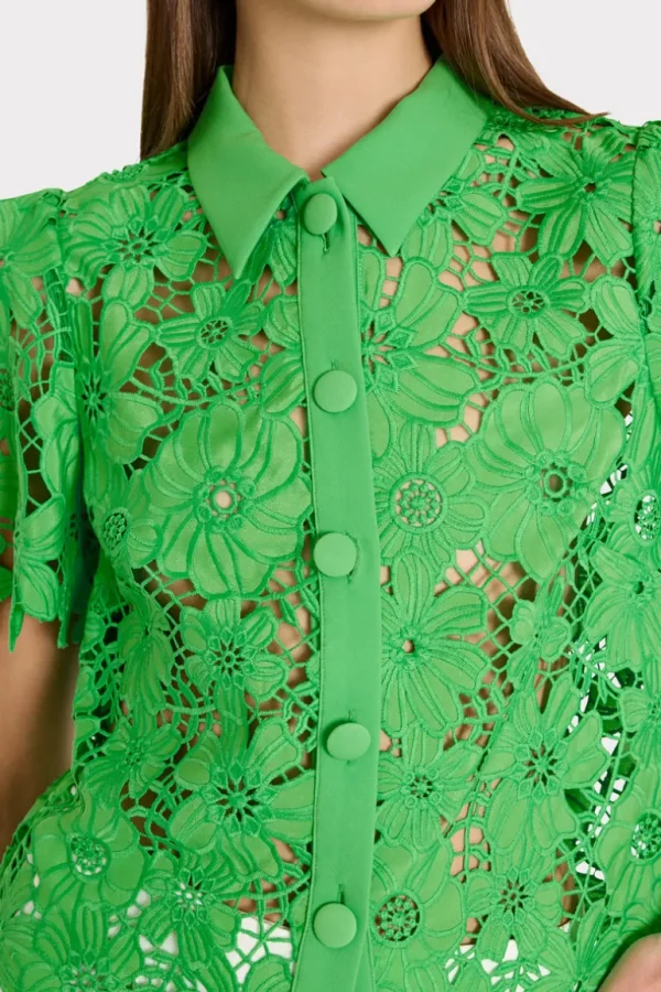 Best Sale MILLY Addison Roja Lace Top Green