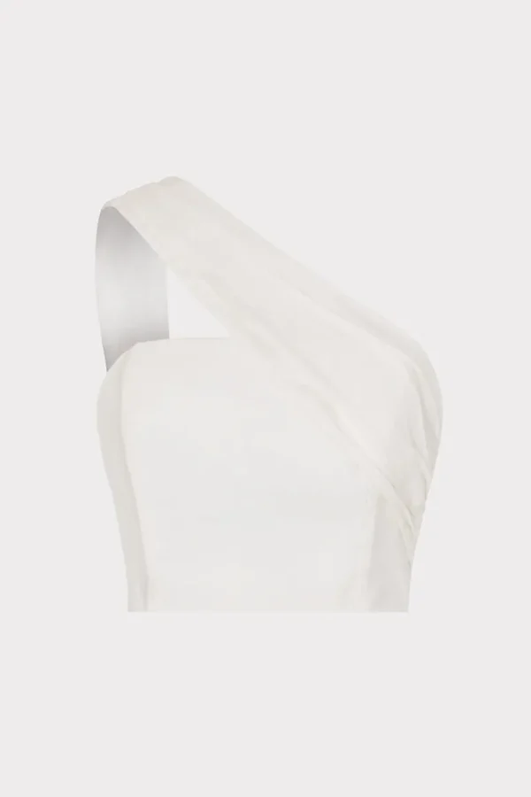 Hot MILLY Arantza Draped One Shoulder Top White