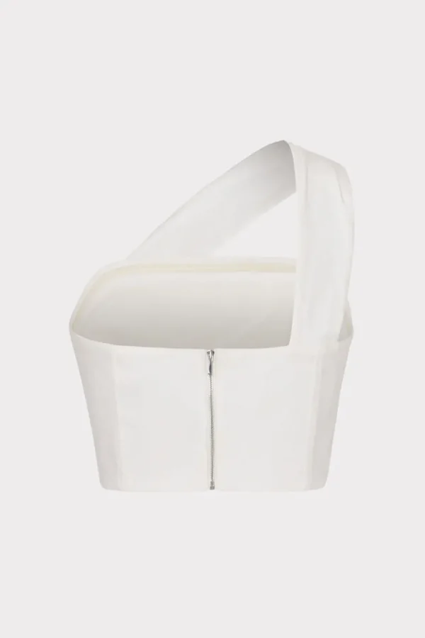 Hot MILLY Arantza Draped One Shoulder Top White