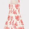 Store MILLY Ariel Rose Embroidery Mini Dress Red/White