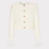 Sale MILLY Aya Beaded Tweed Jacket White