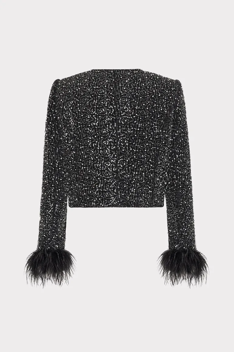 aya_beaded_tweed_jacket_4.webp Shop MILLY Aya Beaded Tweed Jacket Black