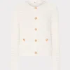 Best MILLY Beaded Textured Cardigan Ecru