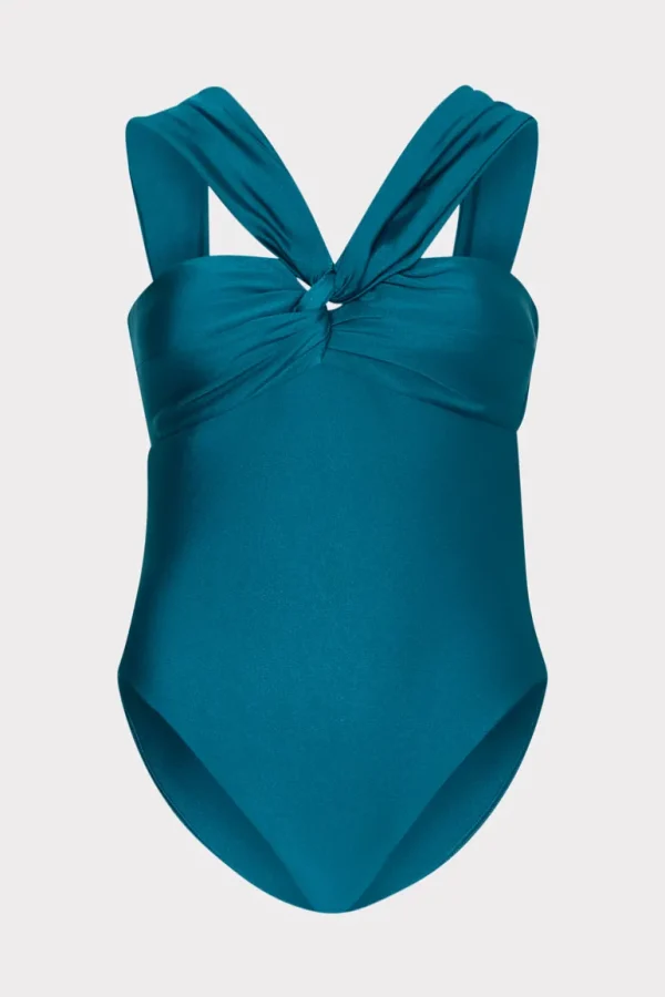 Flash Sale MILLY Betsy Bandeau One Piece Dark Teal