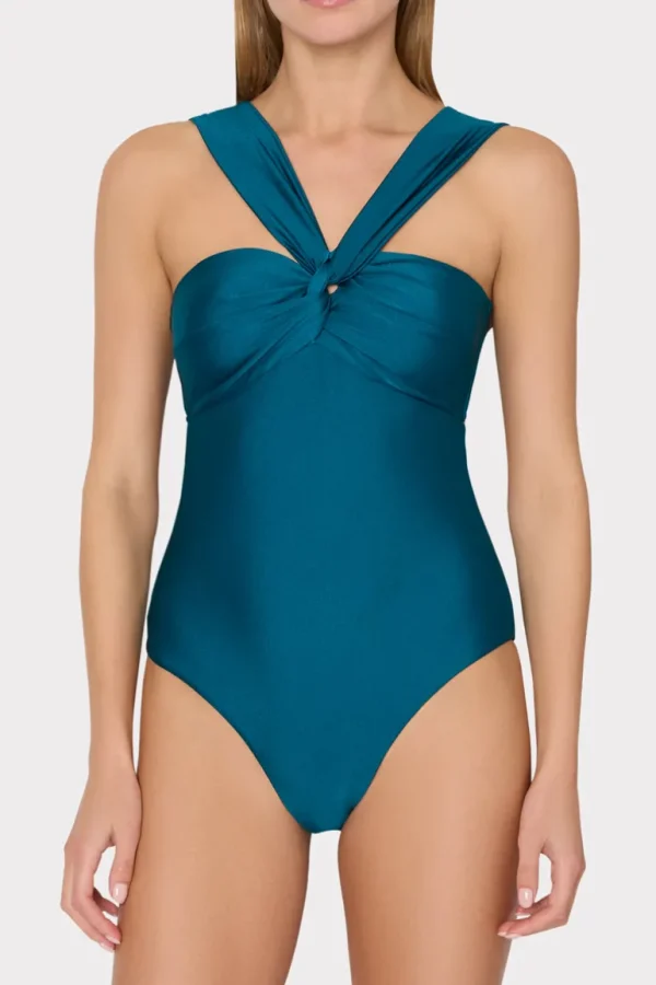 Flash Sale MILLY Betsy Bandeau One Piece Dark Teal