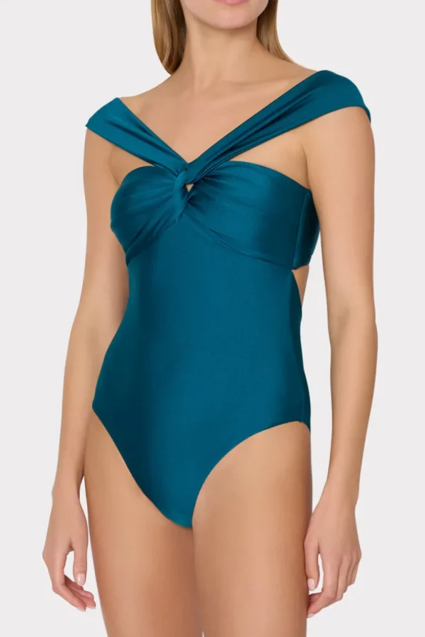 Flash Sale MILLY Betsy Bandeau One Piece Dark Teal