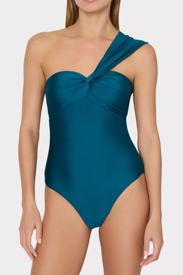 Flash Sale MILLY Betsy Bandeau One Piece Dark Teal