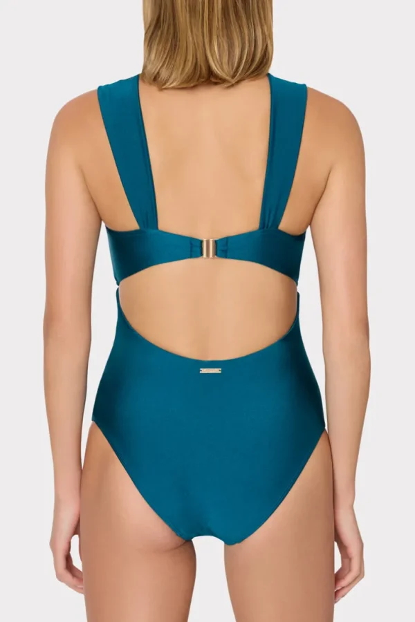 Flash Sale MILLY Betsy Bandeau One Piece Dark Teal