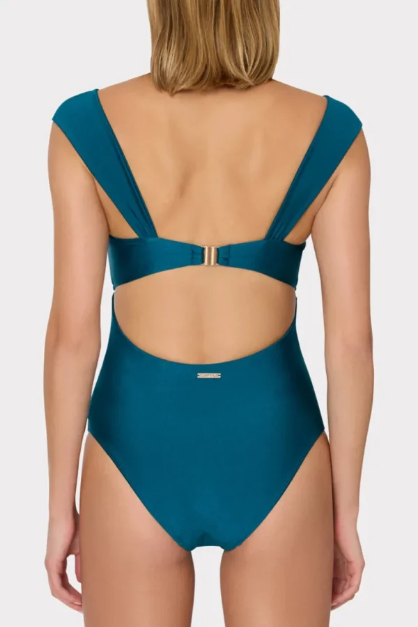 Flash Sale MILLY Betsy Bandeau One Piece Dark Teal
