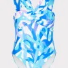 Best MILLY Betsy Italian Under The Sea Bandeau One Piece Blue Multi