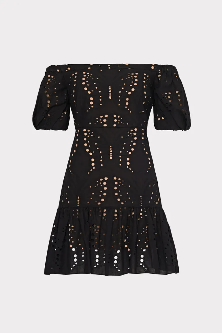 butterfly_eyelet_off_the__0.webp Cheap MILLY Butterfly Eyelet Off The Shoulder Dress Black
