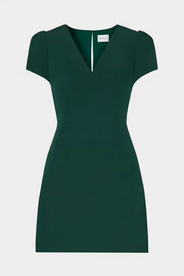 Discount MILLY Cady Atalie Dress Hunter Green