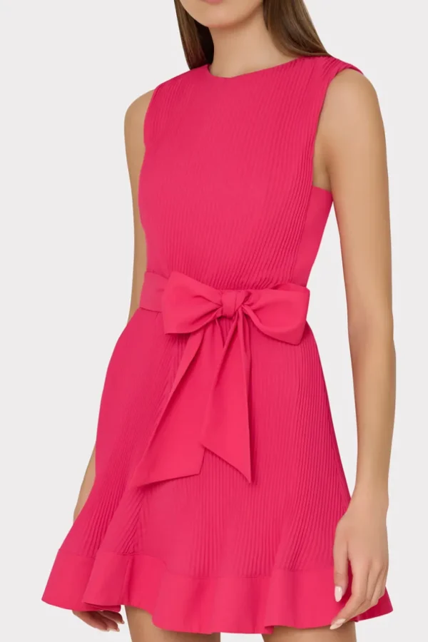 Best Sale MILLY Carreen Pleated Mini Dress Milly Pink