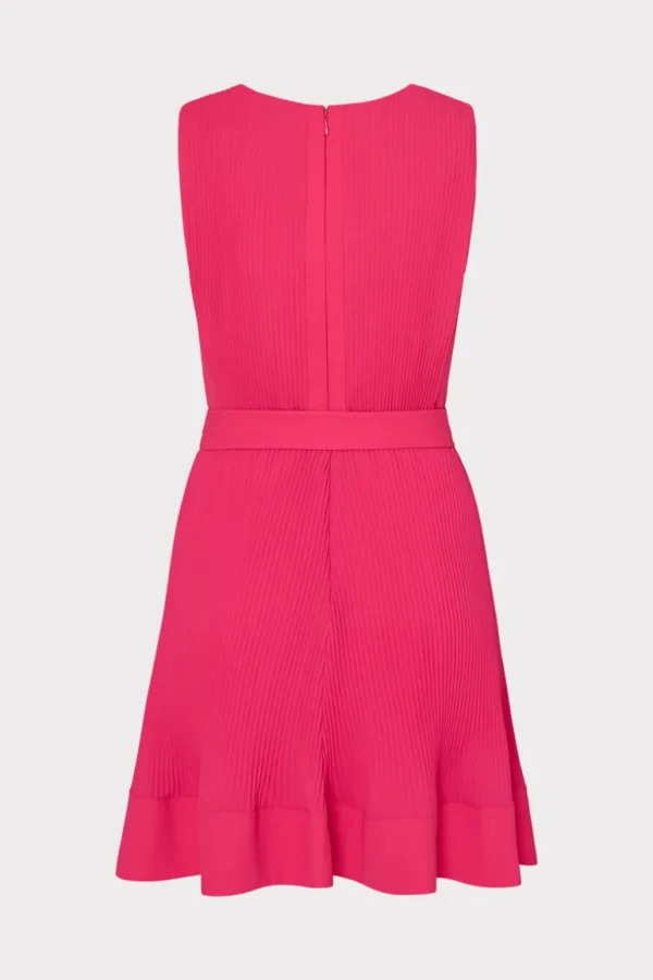 Best Sale MILLY Carreen Pleated Mini Dress Milly Pink