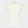 Clearance MILLY Chiffon Flutter Sleeve Knit Top Ecru
