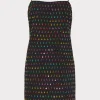 Sale MILLY Colette Beaded Sequin Mini Dress Black/Rainbow