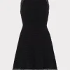 Flash Sale MILLY Crystal Trim Knit Mini Dress Black