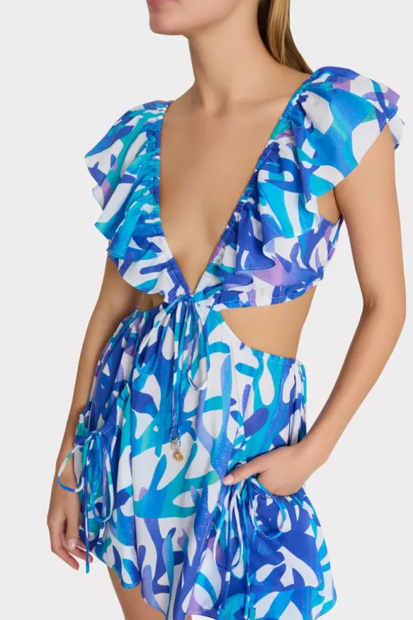 Discount MILLY Delilah Under The Sea Cover-Up Dress Blue Multi