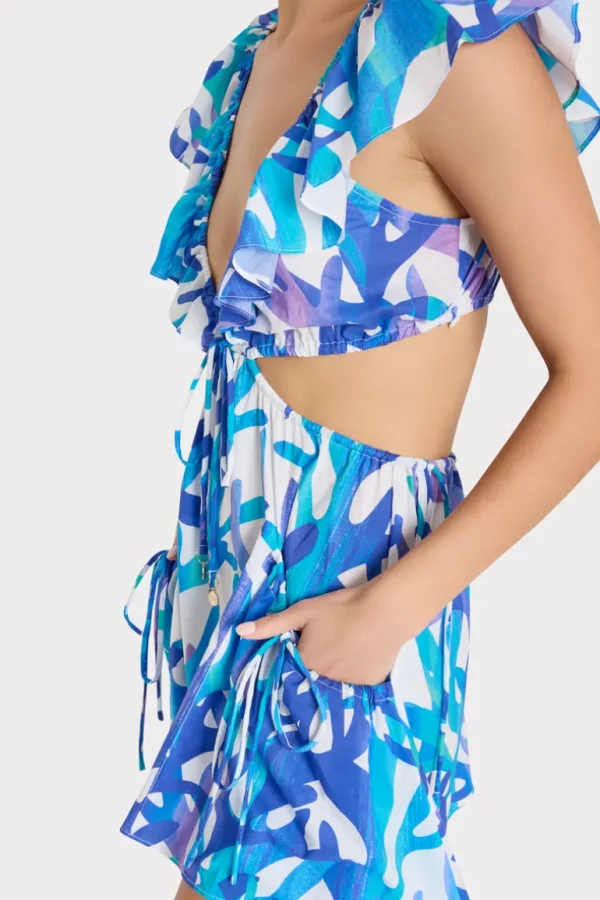 Discount MILLY Delilah Under The Sea Cover-Up Dress Blue Multi