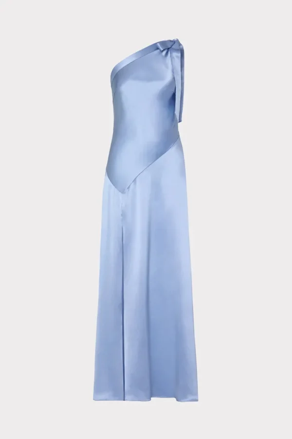 Hot MILLY Eleni Hammered Satin Gown Light Blue