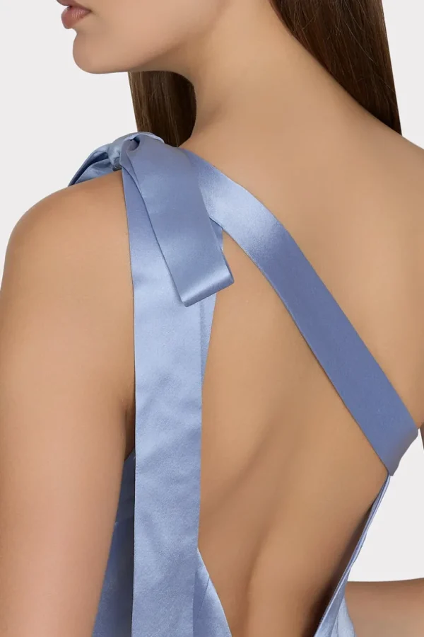 Hot MILLY Eleni Hammered Satin Gown Light Blue