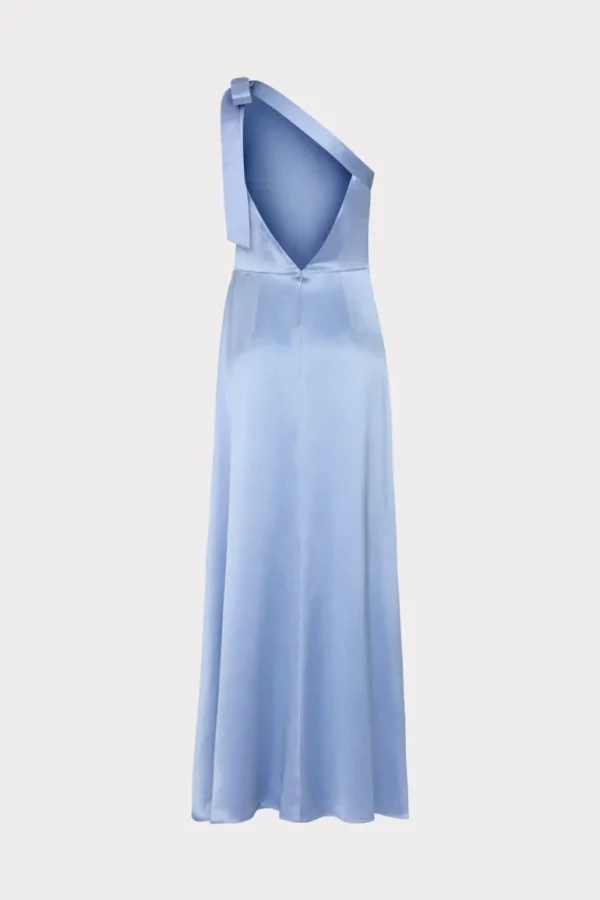 Hot MILLY Eleni Hammered Satin Gown Light Blue