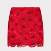 Flash Sale MILLY Embroidered Lace Modern Mini Skirt Red/Black
