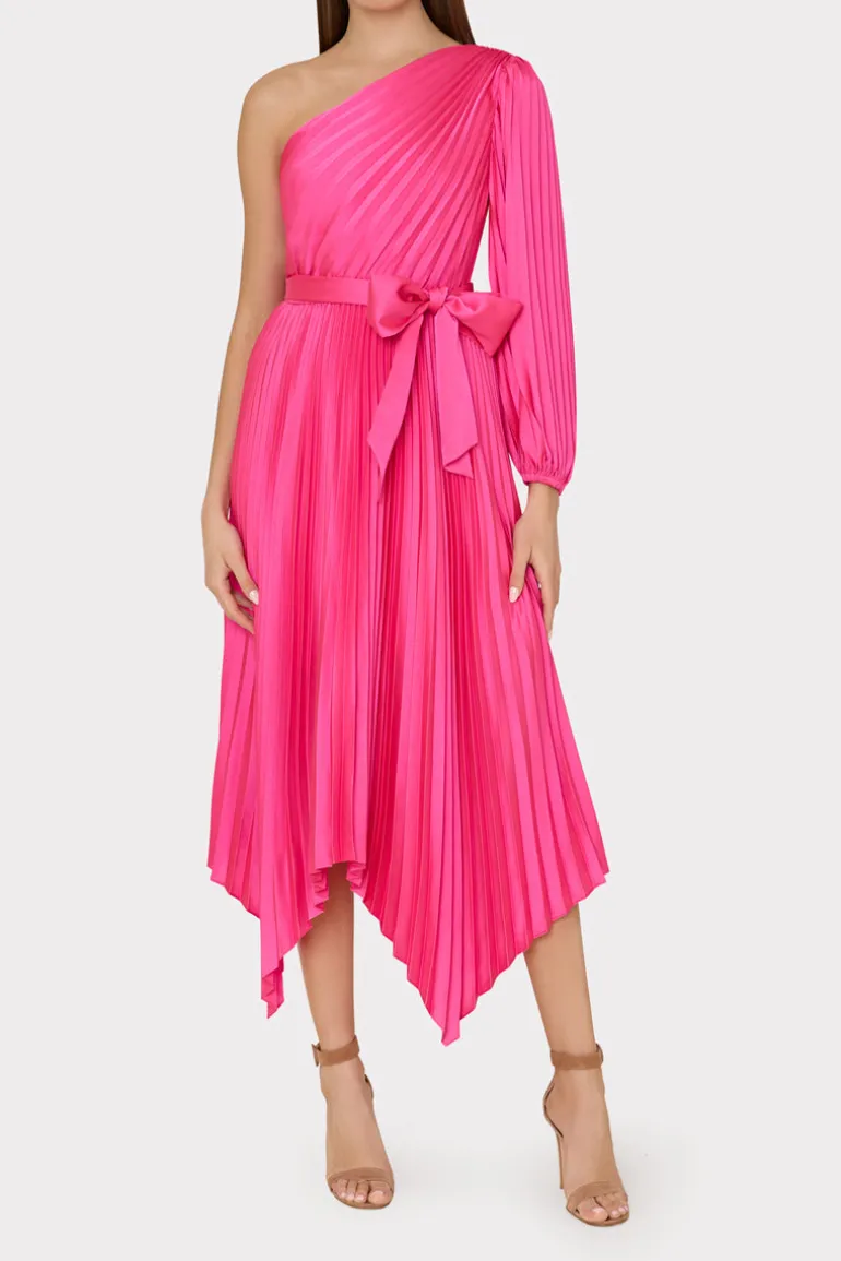 essi_satin_pleated_one_sh_1.webp Best MILLY Essi Satin Pleated One Shoulder Dress Pink