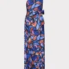 Store MILLY Estelle Dream Rose Satin Dress Dream Rose Blue