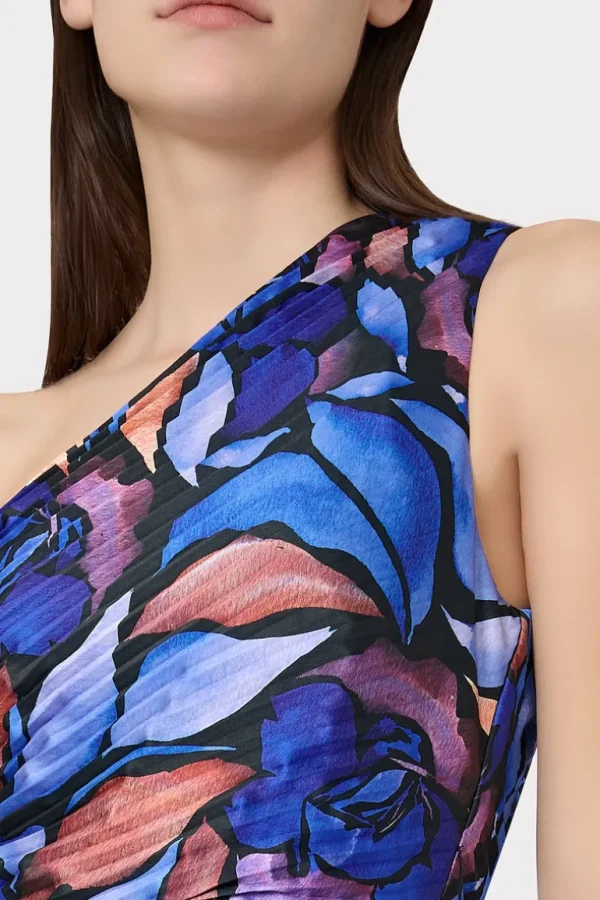 Store MILLY Estelle Dream Rose Satin Dress Dream Rose Blue
