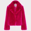 Shop MILLY Faye Faux Fur Coat Milly Pink