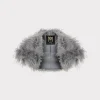 New MILLY Feather Bolero Pewter