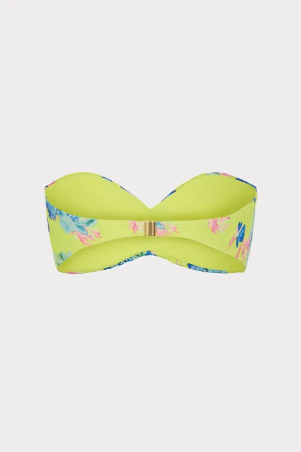 Fashion MILLY Floating Cosmos Twist Bandeau Top Neon Yellow