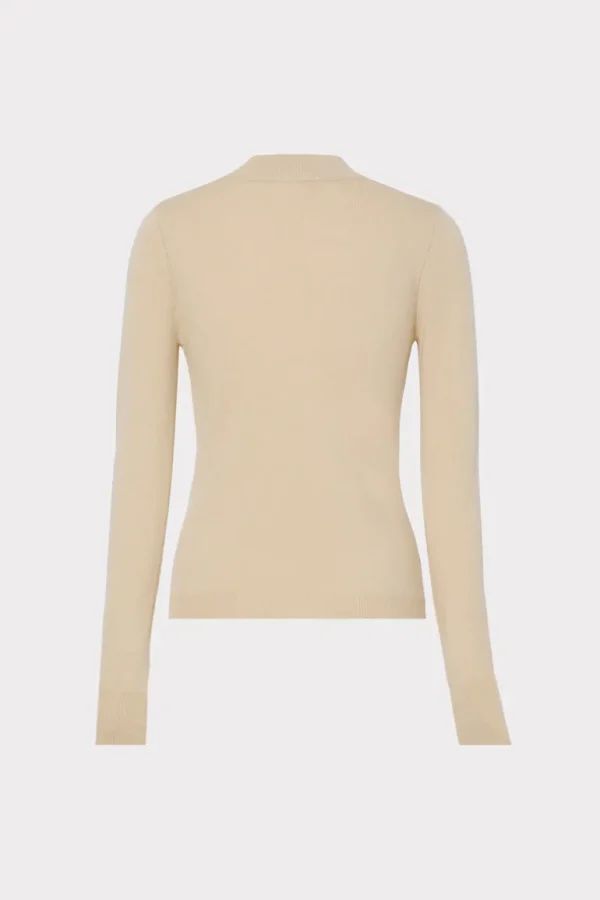 Discount MILLY Front Cut Out Turtleneck Caramel