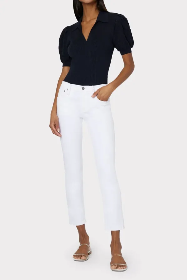 Outlet MILLY Gale Skinny Jeans White
