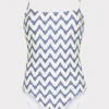 Discount MILLY Grace Barcelona Chevron One Piece White/Blue