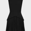 Fashion MILLY Haddy Pleated Mini Dress Black