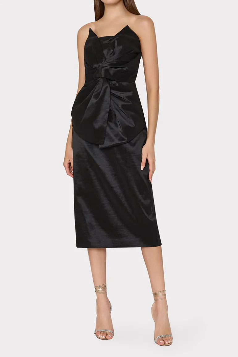 harlow_bow_taffeta_strapl_1-1.webp Best Sale MILLY Harlow Bow Taffeta Strapless Dress Black