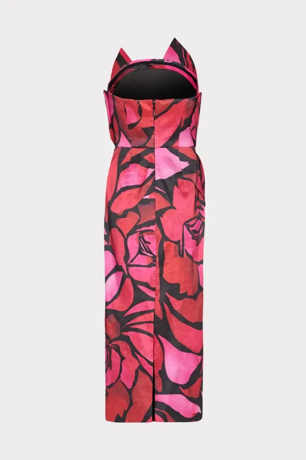 Shop MILLY Harlow Dream Rose Strapless Taffeta Dress Dream Rose Pink