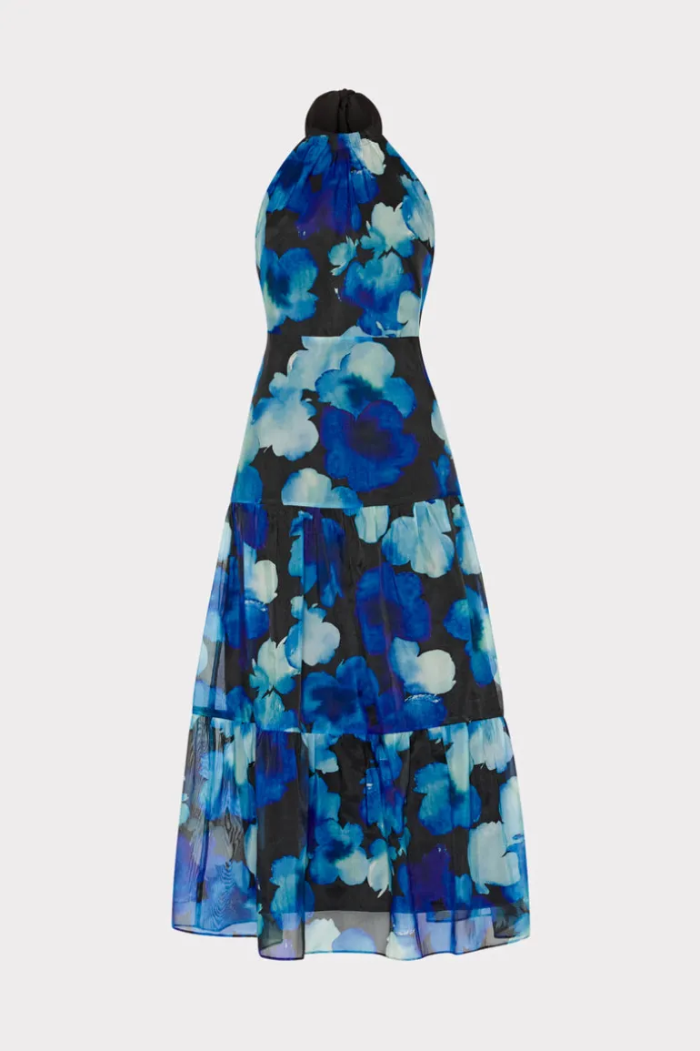 hayden_watercolor_petals__0.webp Discount MILLY Hayden Watercolor Petals Organza Dress Blue Multi
