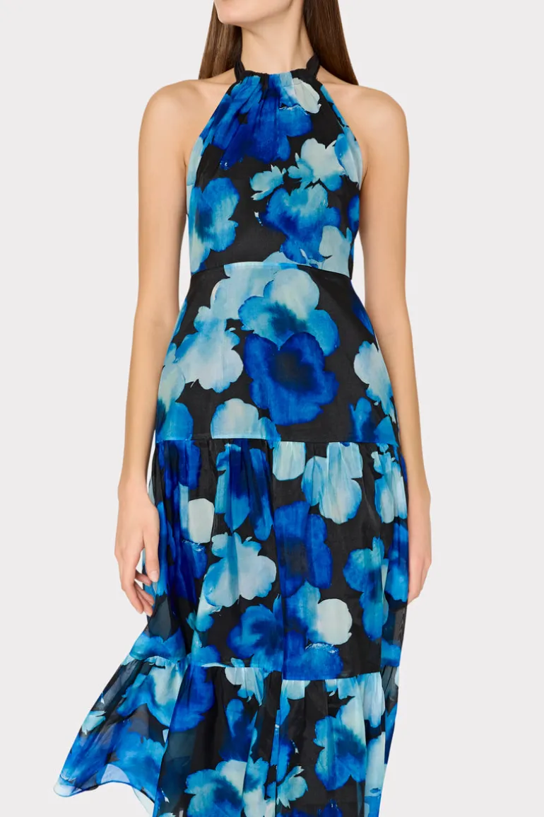 hayden_watercolor_petals__2.webp Discount MILLY Hayden Watercolor Petals Organza Dress Blue Multi