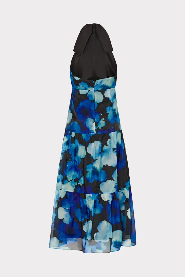 hayden_watercolor_petals__4.webp Discount MILLY Hayden Watercolor Petals Organza Dress Blue Multi
