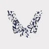 Flash Sale MILLY Italian Graphic Brushstroke Ruffle Bikini Top Navy/Ecru