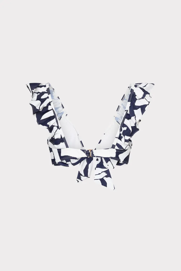 italian_graphic_brushstro_3.webp Flash Sale MILLY Italian Graphic Brushstroke Ruffle Bikini Top Navy/Ecru