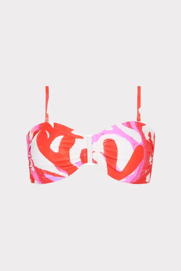 Flash Sale MILLY Italian Under The Sea Bandeau Bikini Top Pink Multi