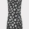 Flash Sale MILLY Ivette Fleur Paillette Shift Mini Dress Black Multi