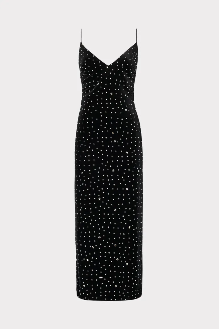 ivy_velvet_crystal_embell_0.webp Best MILLY Ivy Velvet Crystal Embellished Slip Dress Black/Silver