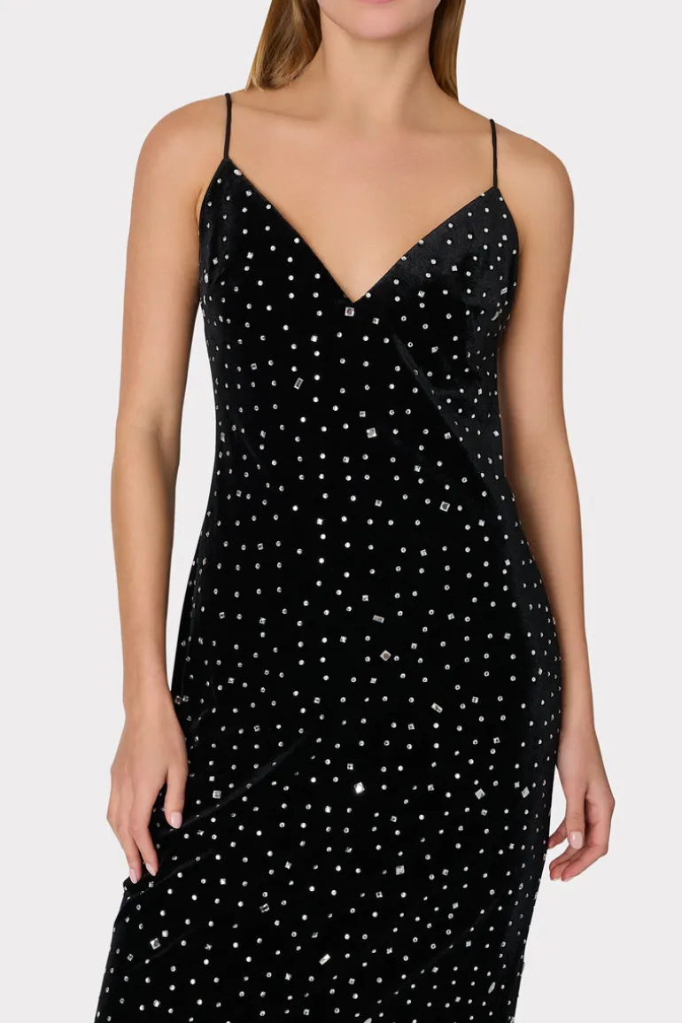 ivy_velvet_crystal_embell_3.webp Best MILLY Ivy Velvet Crystal Embellished Slip Dress Black/Silver