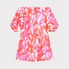New MILLY Jamie Under The Sea Off The Shoulder Mini Dress Pink Multi
