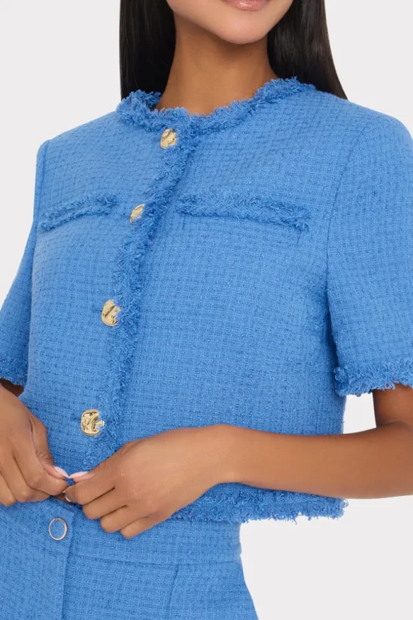 Cheap MILLY Jeanne Boucle Top Blue